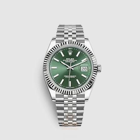 Rolex Datejust Watch 126334-0028 41 mm Stainless steel White gold Case Green Dial