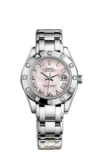 Rolex Pearlmaster Watch 80319-0046 29 mm White gold Case Pink Dial