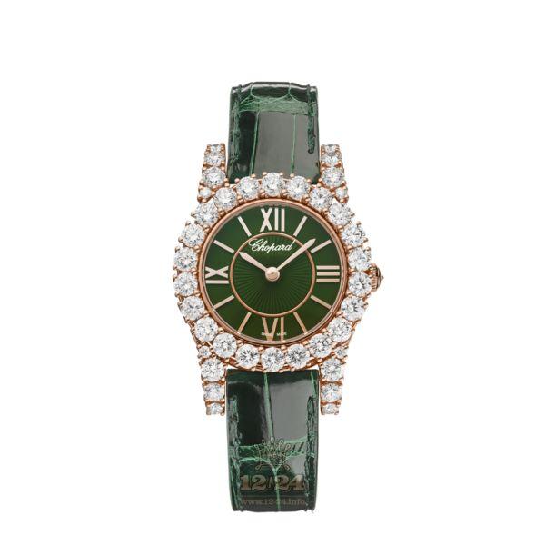 Chopard L Heure du Diamant Watch 13A377-5008 30 mm Pink gold Case Green Dial