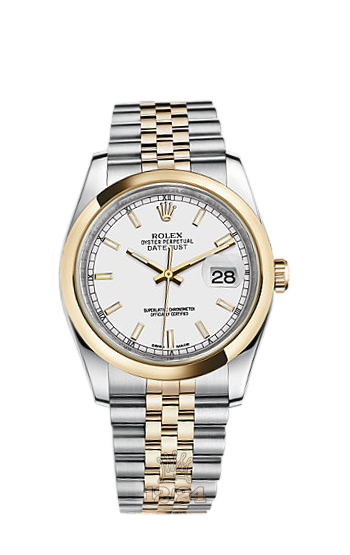 Rolex Datejust Watch 116203-0165 36 mm Steel / Yellow gold Case White Dial