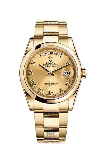 Rolex Day-Date Watch 118208-0105 36 mm Yellow gold Case Golden Dial