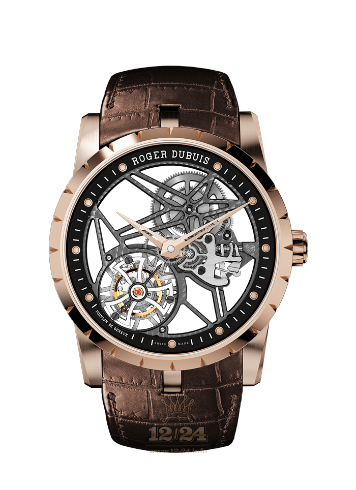 Roger Dubuis Excalibur Watch RDDBEX0392 42 mm Pink gold Case Black Golden Dial