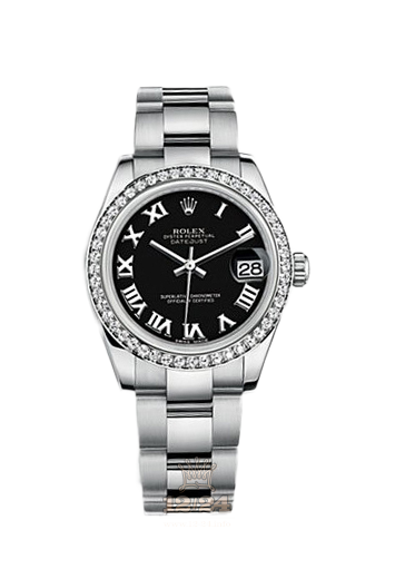 Rolex Datejust Watch 178384-0055 31 mm Steel / White gold Case Black Dial