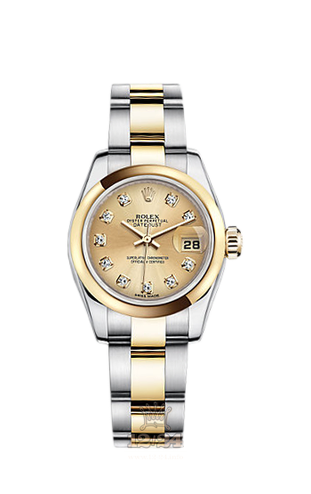 Rolex Lady-Datejust Watch 179163-0056 26 mm Steel / Yellow gold Case Golden Dial