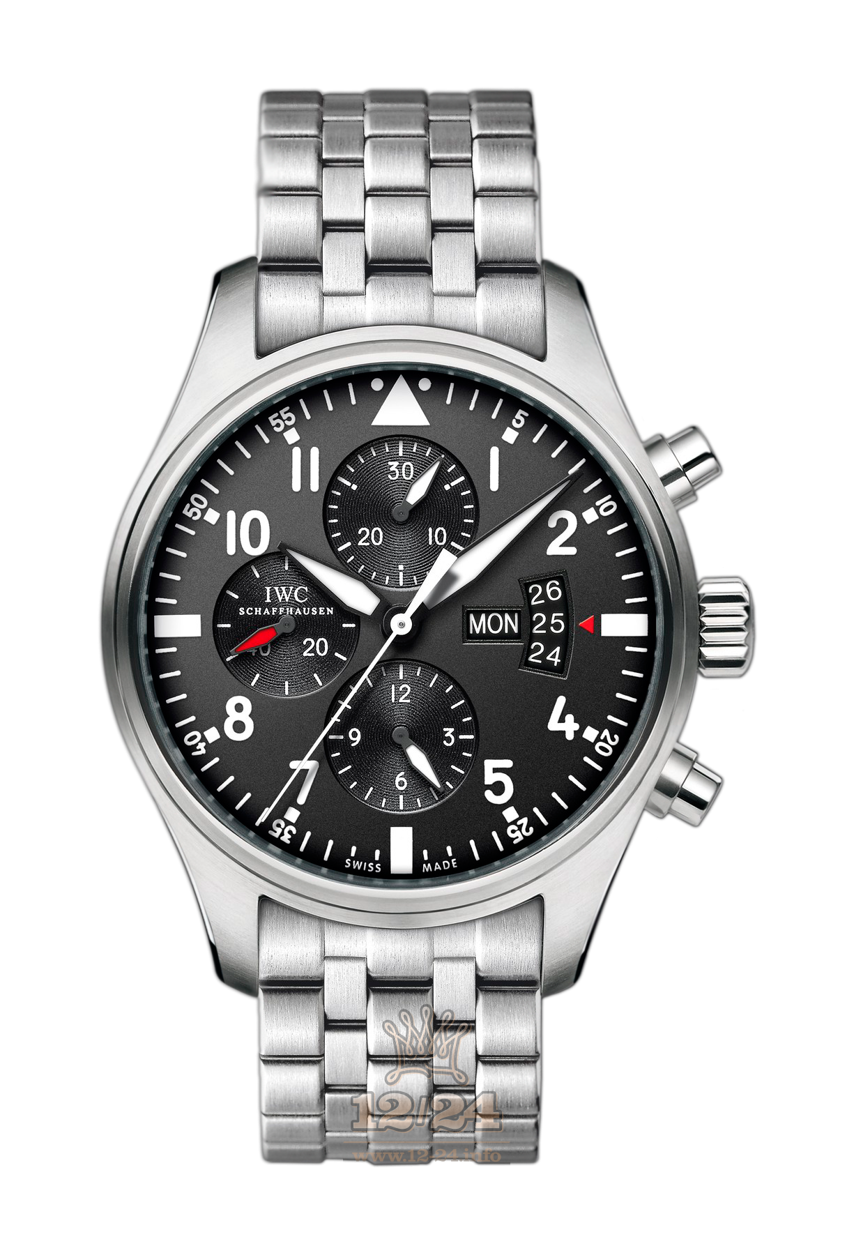 IWC Pilot s Watches Watch IW377704 43 mm Stainless steel Case Black Dial
