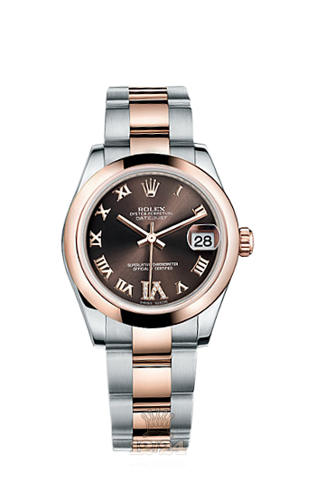 Rolex Datejust Watch 178241-0074 31 mm Steel / Pink gold Case Brown (chocolate) Dial