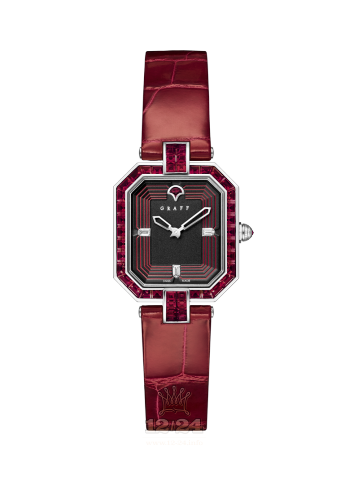 Graff Graff Vendome Watch VDL30WGRL 30 mm White gold Case Black Red Dial