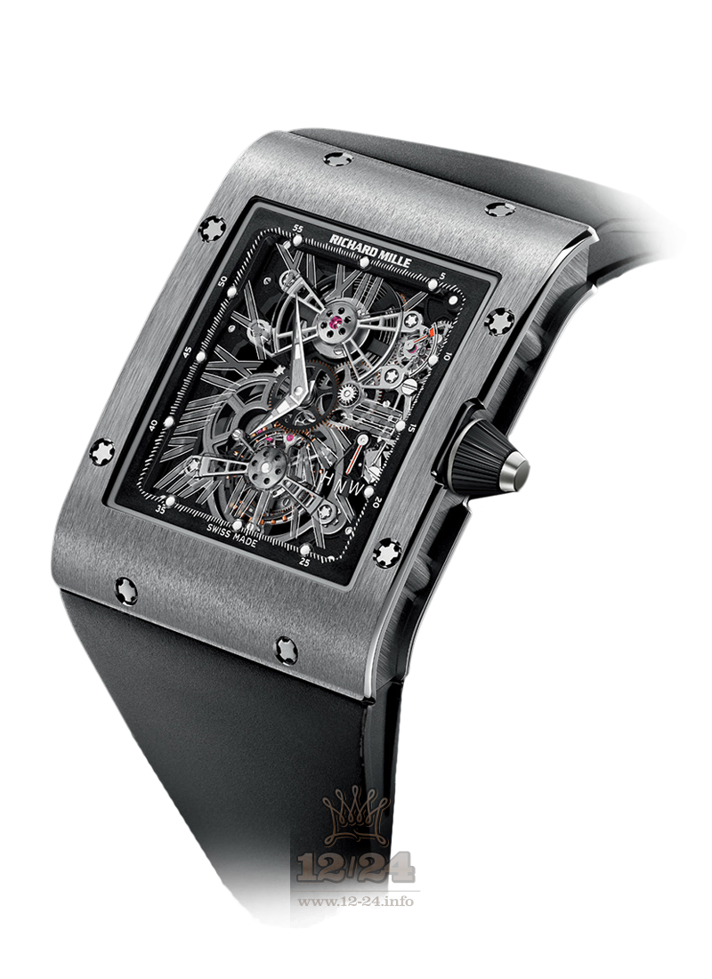 Richard Mille Men's Collection Watch RM 017 Extra Flat Tourbillon 50 mm Titanium Case