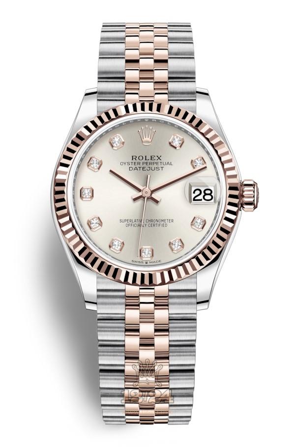 Rolex Datejust Watch 278271-0016 31 mm Stainless steel Pink gold Case Silver Dial