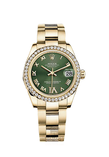 Rolex Datejust Watch 178288-0055 31 mm Yellow gold Case Green Dial