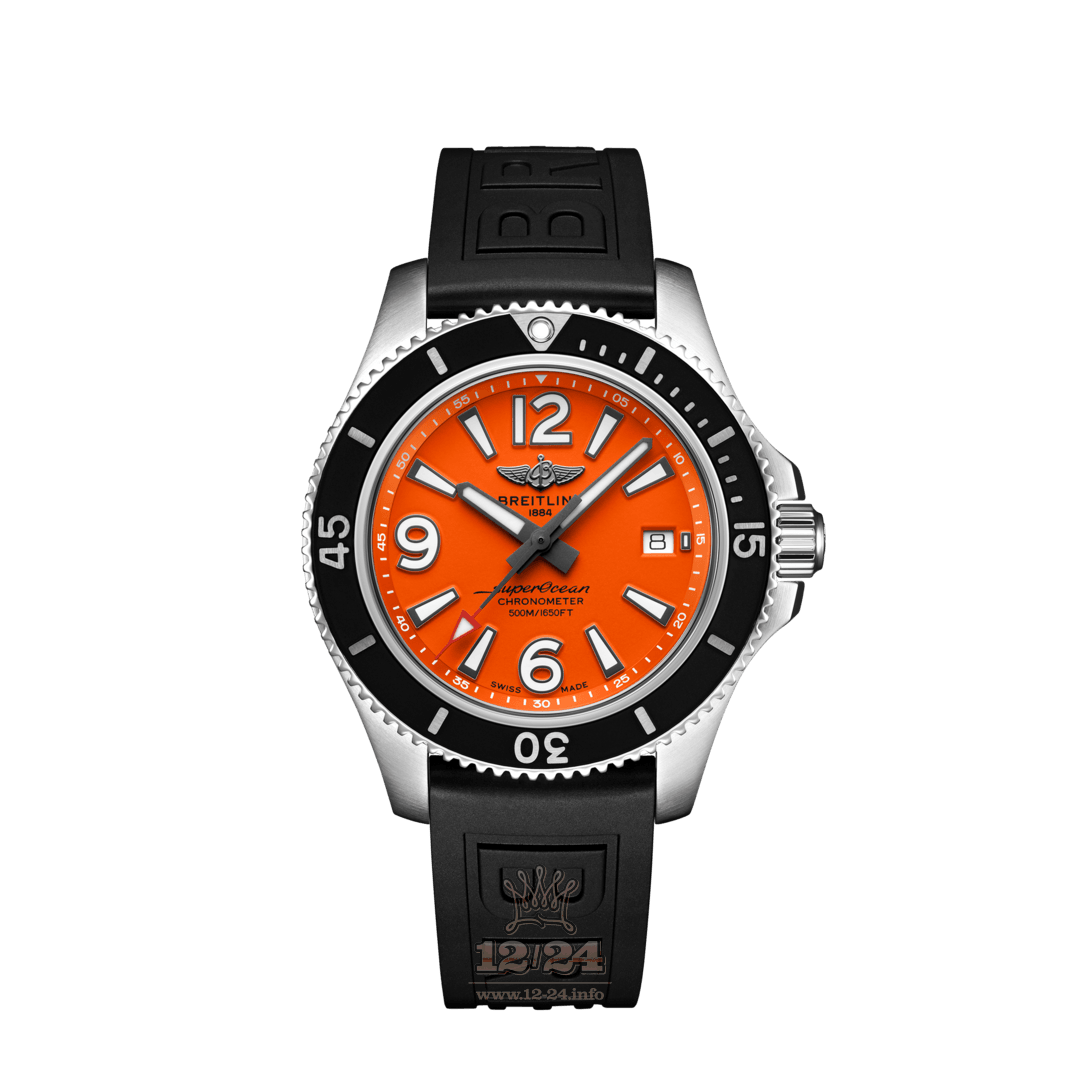 Breitling Superocean Watch A17366D71O1S1 42 mm Stainless steel Case Orange Dial