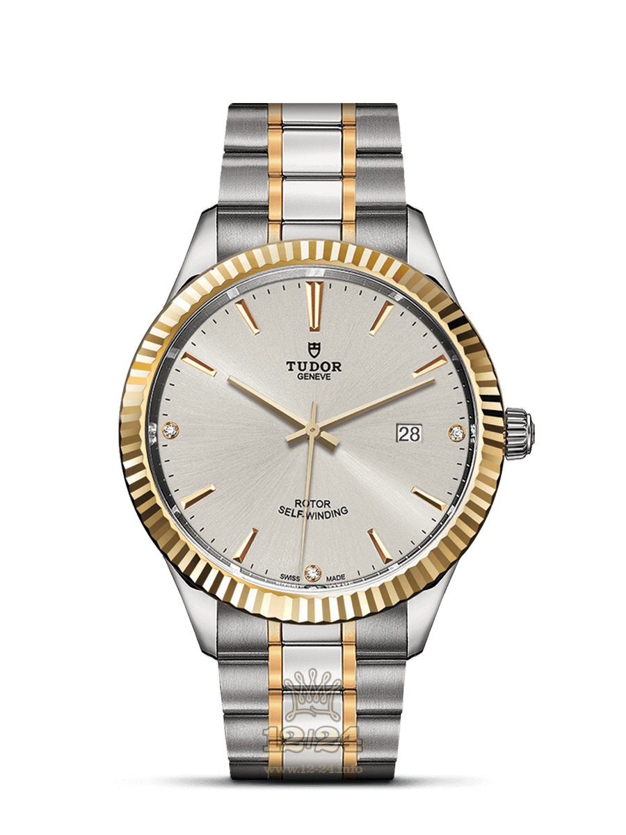 Tudor Style Watch M12713-0009 41 mm Stainless steel Yellow gold Case Gray Silver Dial