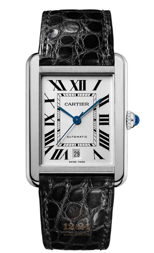 Cartier Tank Watch W5200027 31 mm Stainless steel Case Silver Dial
