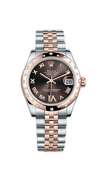 Rolex Lady-Datejust Watch 178341-0009 31 mm Steel / Pink gold Case Brown (chocolate) Dial