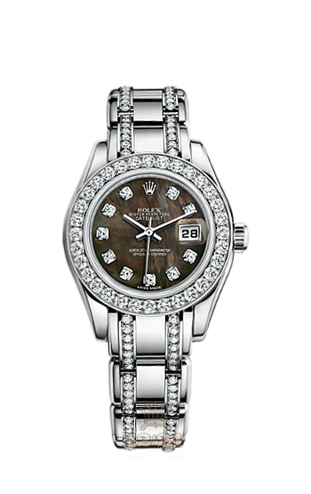 Rolex Pearlmaster Watch 80299-0002 29 mm White gold Case Black Dial