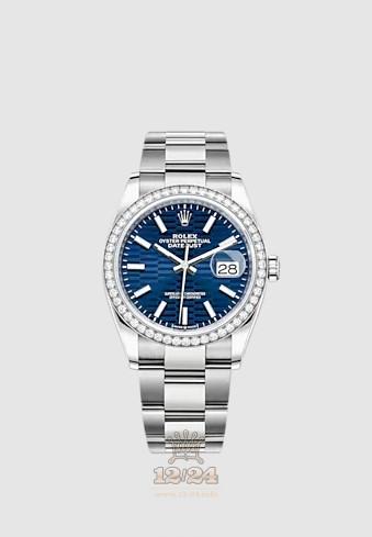 Rolex Datejust Watch 126284rbr-0042 36 mm Stainless steel White gold Case Dark blue Dial