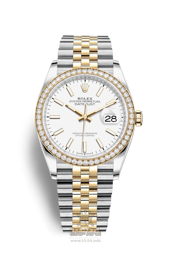 Rolex Datejust Watch 126283rbr-0005 36 mm Steel / Yellow gold Case White Dial