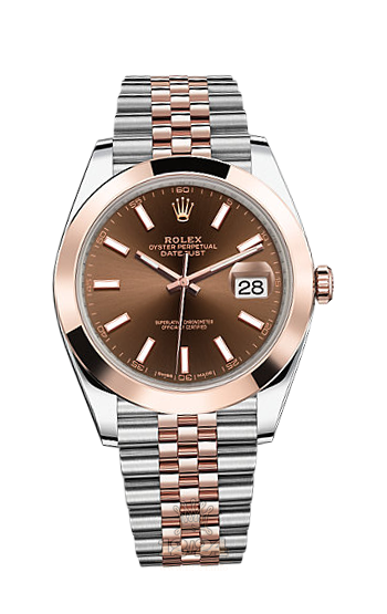 Rolex Datejust Watch 126301-0002 41 mm Steel / Pink gold Case Brown (chocolate) Dial