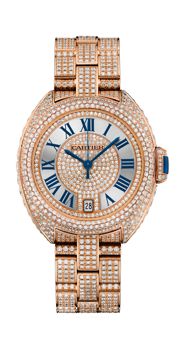 Cartier Cle de Cartier Watch HPI01040 35 mm Pink gold Case Silver Golden Dial
