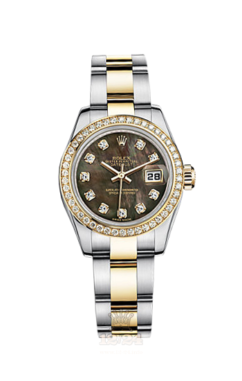 Rolex Lady-Datejust Watch 179383-0014 26 mm Steel / Yellow gold Case Black Dial