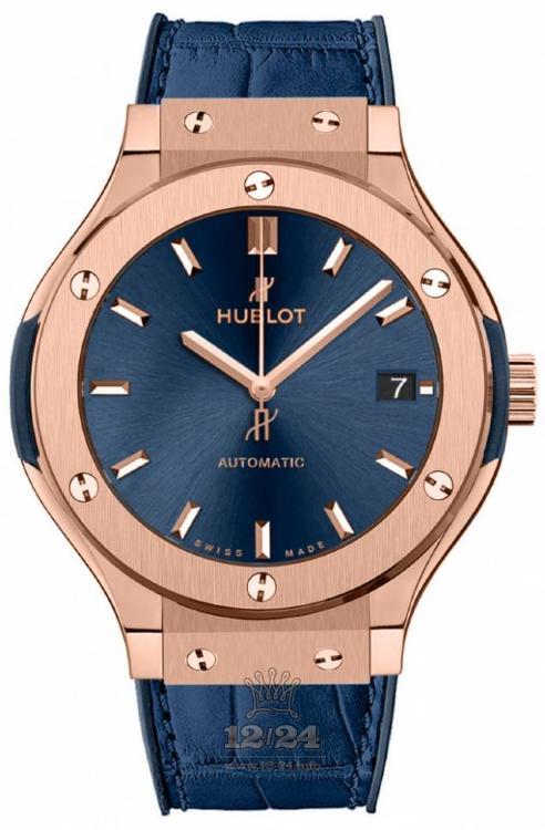Hublot Classic Fusion Watch 565.OX.7180.LR 38 mm Pink gold Case Dark blue Dial