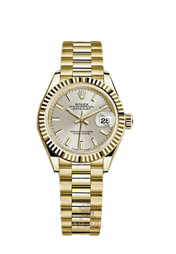 Rolex Datejust Watch 279178-0005 28 mm Yellow gold Case Silver Dial