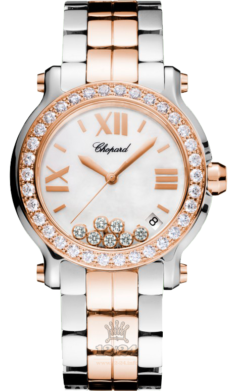 Chopard Happy Diamonds Watch 278488-6001 36 mm Steel / Pink gold Case White Dial