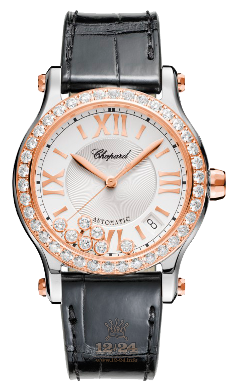 Chopard Happy Diamonds Watch 278559-6003 36 mm Steel / Pink gold Case Silver Dial
