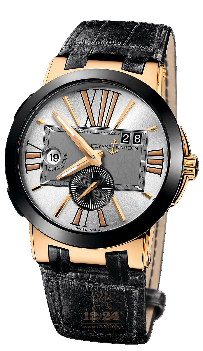 Ulysse Nardin Executive Watch 246-00-3/421 43 mm Pink gold Ceramics Case Gray Silver Dial