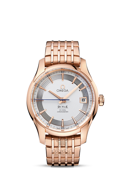 Omega Hour Vision Watch 431.60.41.21.02.001 41 mm Pink gold Case Silver Dial