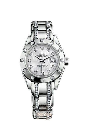 Rolex Pearlmaster Watch 80319-0019 29 mm White gold Case White Dial