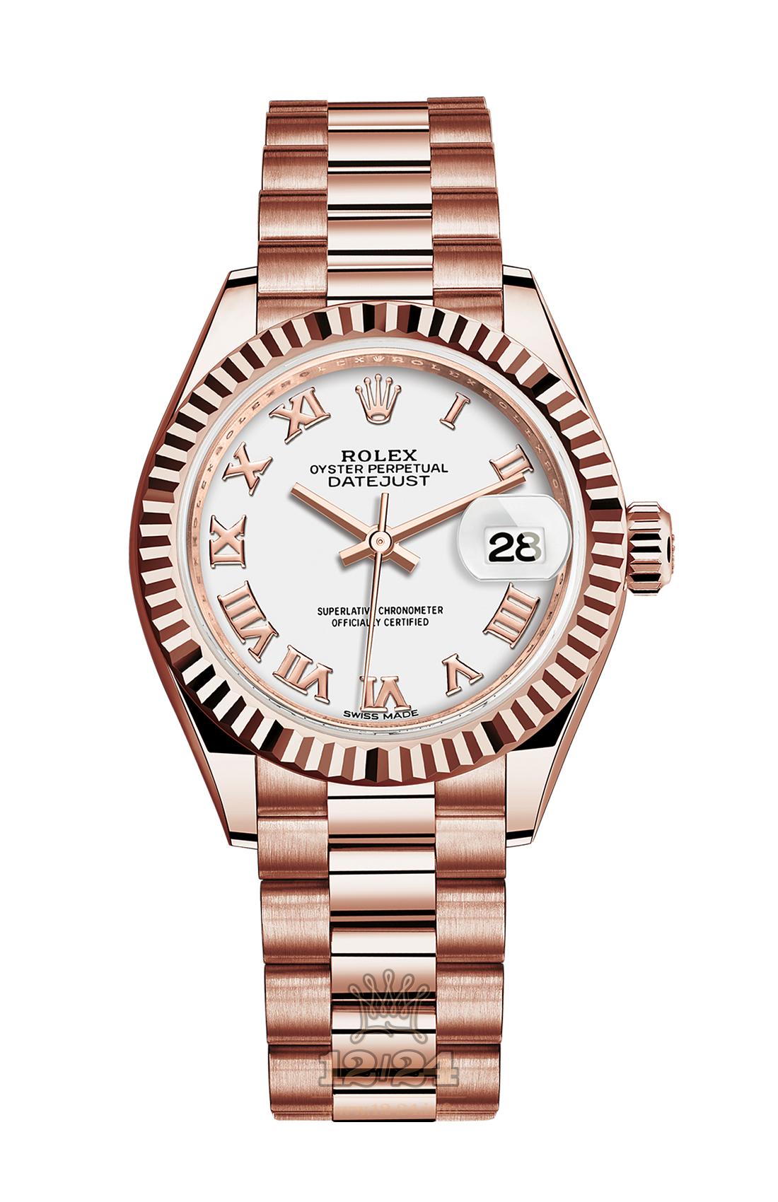 Rolex Datejust Watch 279175-0021 28 mm Pink gold Case White Dial