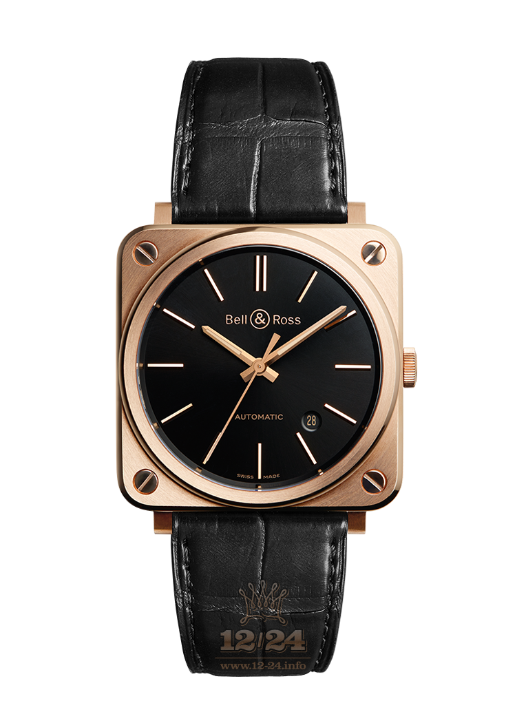 Bell & Ross Instruments Watch BRS92-BL-PG/SCR 39 mm Pink gold Case Black Dial