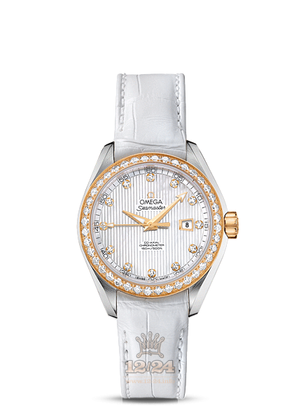 Omega Aqua Terra 150 M Watch 231.28.34.20.55.001 34 mm Steel / Yellow gold Case White Dial