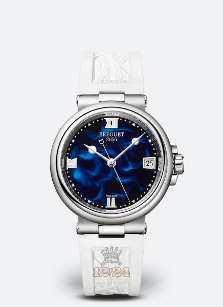 Breguet Marine Watch 9517ST/E2/584 34 mm Stainless steel Case Dark blue Dial
