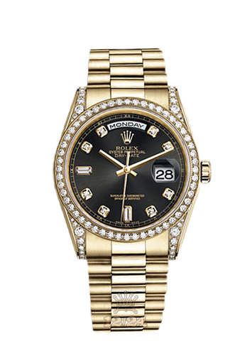 Rolex Day-Date Watch 118388-0021 36 mm Yellow gold Case Black Dial