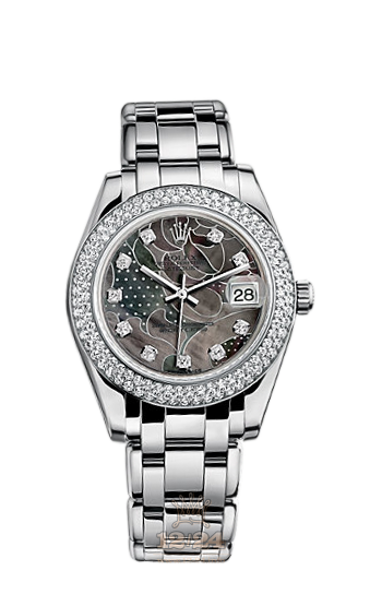 Rolex Pearlmaster Watch 81339-0057 34 mm White gold Case Black Gray Dial