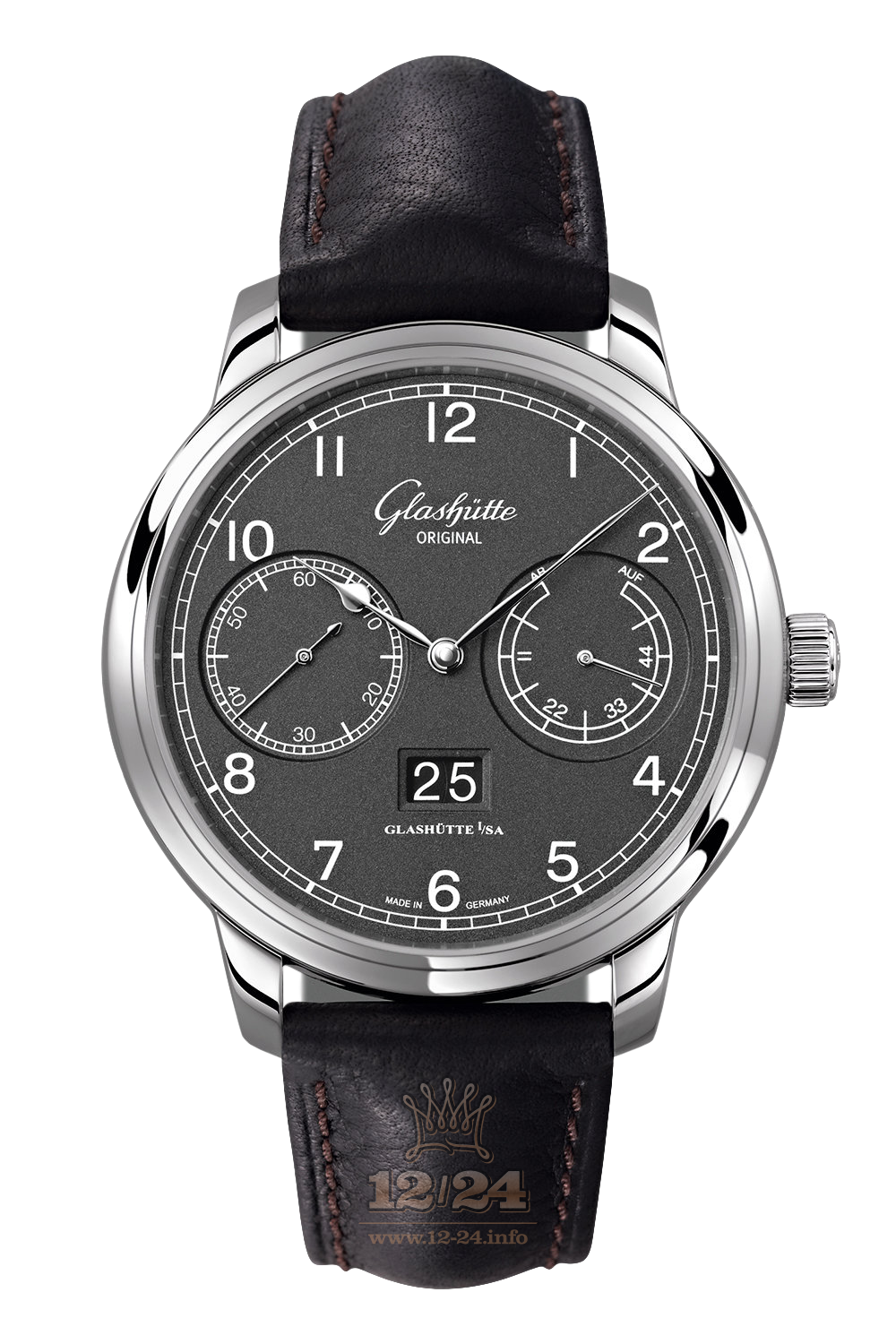 Glashutte Senator Watch 100-14-02-02-05 44 mm Stainless steel Case Gray Dial