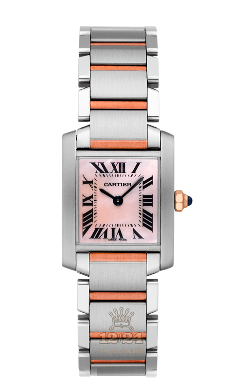 Cartier Tank Watch W51027Q4 25 mm Steel / Pink gold Case Pink Dial