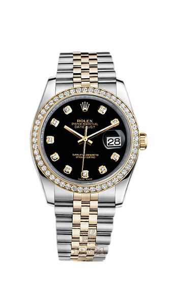 Rolex Datejust Watch 116243-0016 36 mm Steel / Yellow gold Case Black Dial