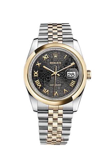 Rolex Datejust Watch 116203-0172 36 mm Steel / Yellow gold Case Black Dial