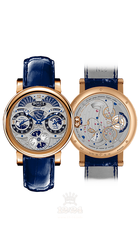 Bovet Dimier Watch R170005 45 mm Pink gold Case Dark blue Dial