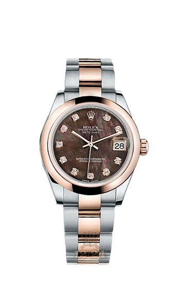 Rolex Datejust Watch 178241-0025 31 mm Steel / Pink gold Case Black Dial