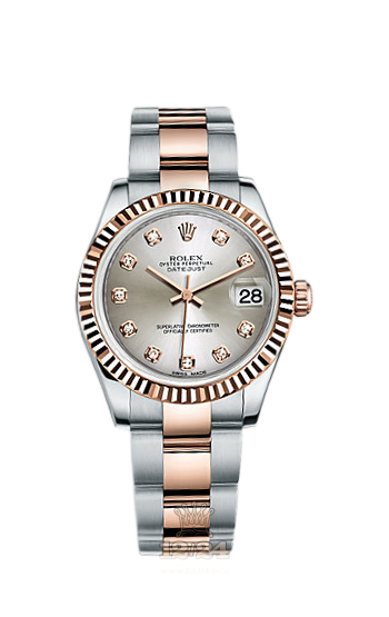 Rolex Datejust Watch 178271-0046 31 mm Steel / Pink gold Case Silver Dial