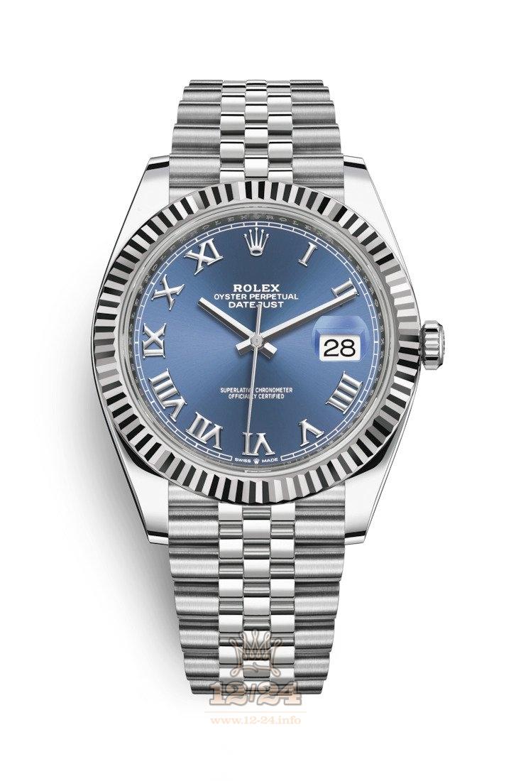 Rolex Datejust Watch 126334-0026 41 mm Stainless steel White gold Case Dark blue Dial