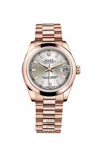 Rolex Datejust Watch 178245f-0014 31 mm Pink gold Case Silver Dial