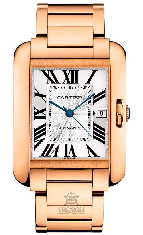 Cartier Tank Watch W5310002 47 mm Pink gold Case Silver Dial