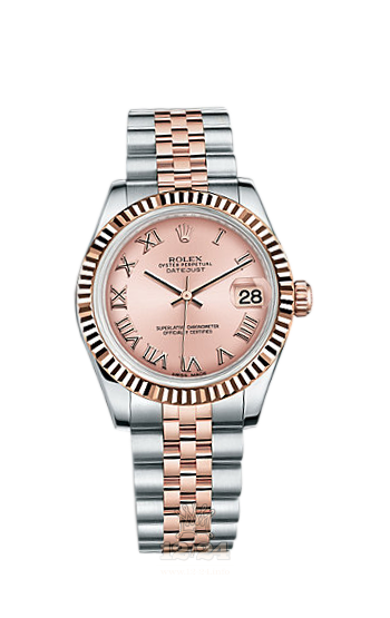 Rolex Lady-Datejust Watch 178271-0068 31 mm Steel / Pink gold Case Pink Dial