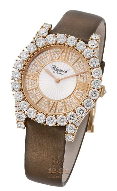 Chopard L Heure du Diamant Watch 139419-5001 Pink gold Case White Silver Golden Dial