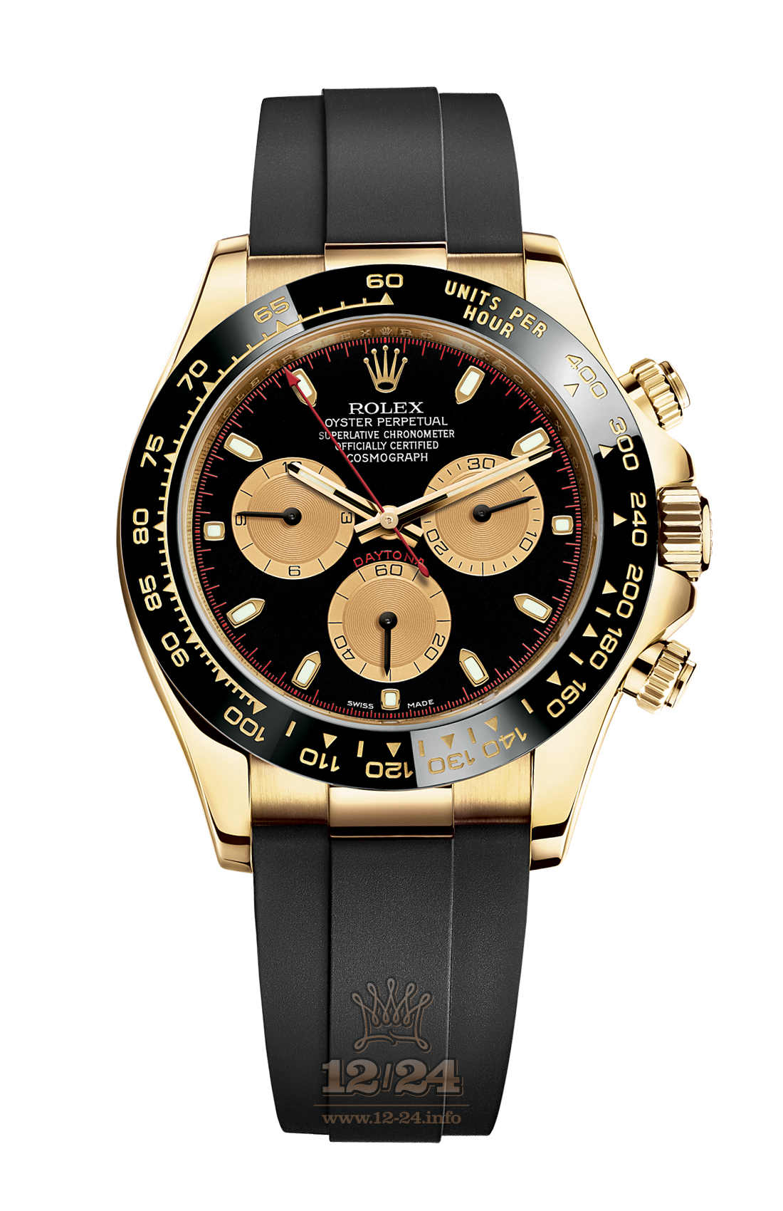 Rolex Cosmograph Daytona Watch 116518ln-0039 40 mm Yellow gold Case Black Golden Dial